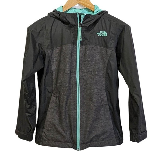 The North Face Other - The North Face DryVent Rain Jacket Windbreaker Gray Teal Hooded Size M (10-12)